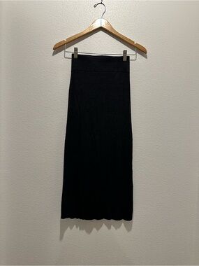 Free People - Ladies' Black Midi Knit Skirt